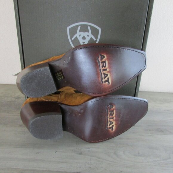 Ariat Women's Dixon Western Ankle Boots - Penny Suede 10046868 - Picture 4 of 4